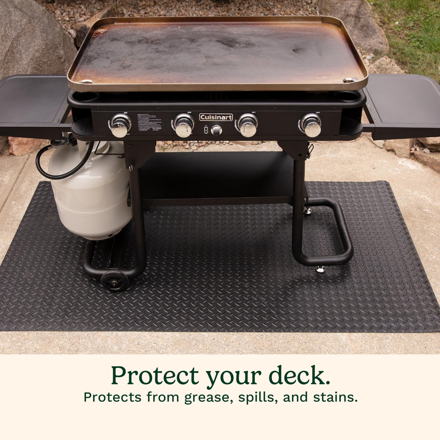 Cuisinart Premium Deck and Grill Mat, 65" x 36", Non-Slip Rubber Mat for BBQ, All Season Protection for Patio, Deck and Porch (CGMT-300C) 🍁 All In One Marketplace Canada