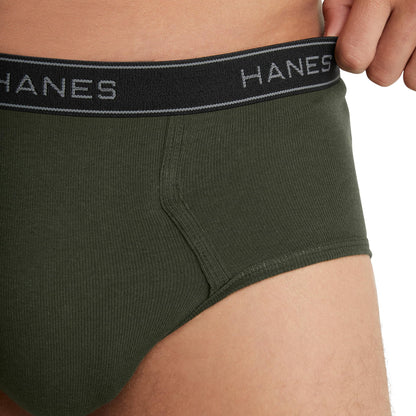 Hanes Mens 6-pack Exposed Waistband Mid-rise Briefs-underwear, White/Black, X-Large US 🍁 All In One Marketplace Canada