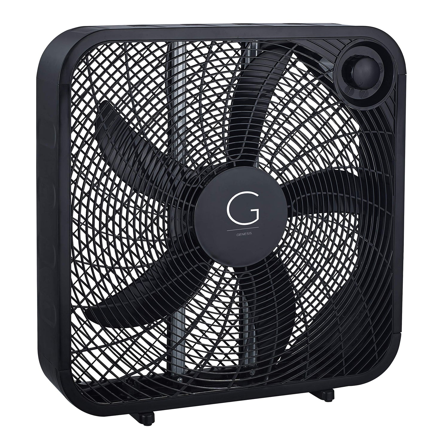 Genesis 20" Box Fan, 3 Settings, Max Cooling Technology, Carry Handle, Black (G20BOX-BLK) Genesis
