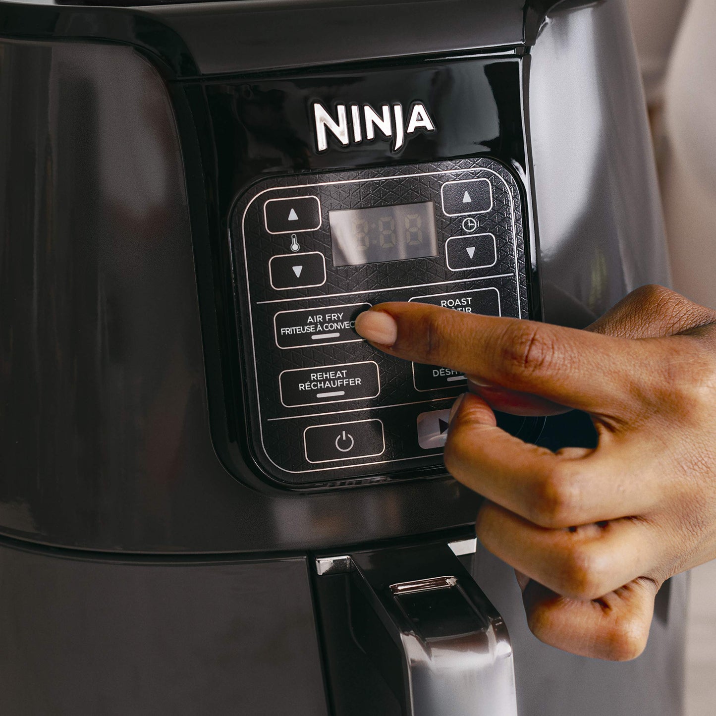 Ninja AF100C Air Fryer, 4-Qt Capacity, Non-Stick, Air Fry, Roast, Reheat, Dehydrate, Charcoal Grey (Canadian Version) - Perfect for Nutritional Cooking with Air Fryer Accessories - Available at All In One Marketplace Canada