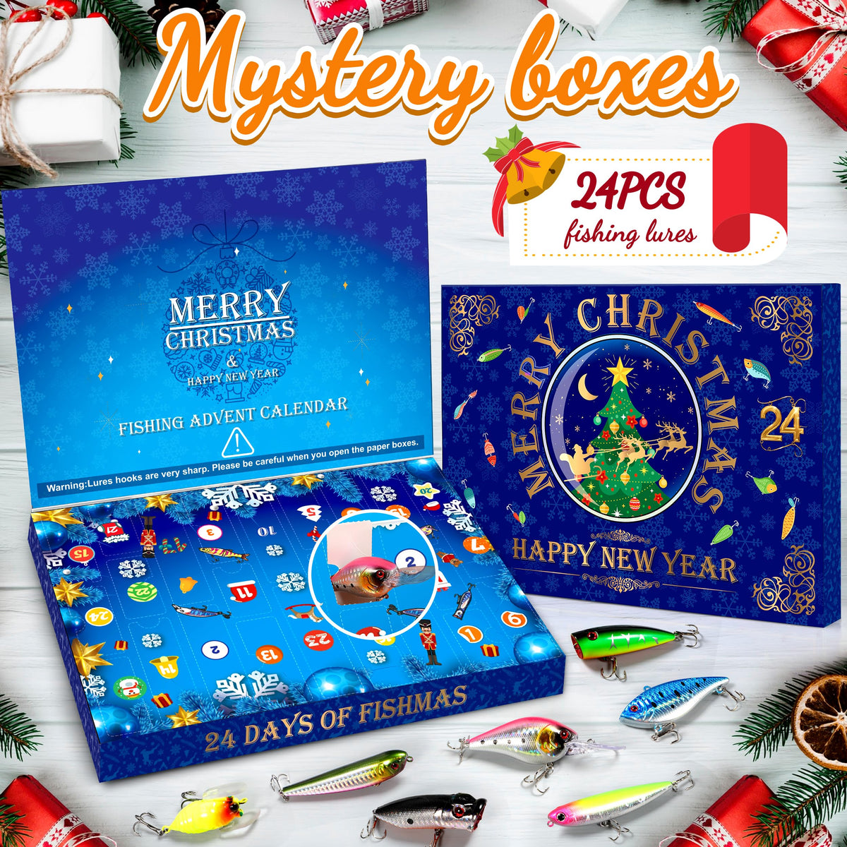 PLUSINNO 24 Days Fishing Advent Calendar 2026, Fishing Lures Gift for Men 🍁 All In One Marketplace Canada