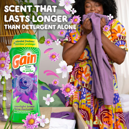 Gain In-Wash Laundry Scent Booster, Moonlight Breeze Scent, Fresh Extender + Odour Protection, 853 Grams - Available at All In One Marketplace Canada
