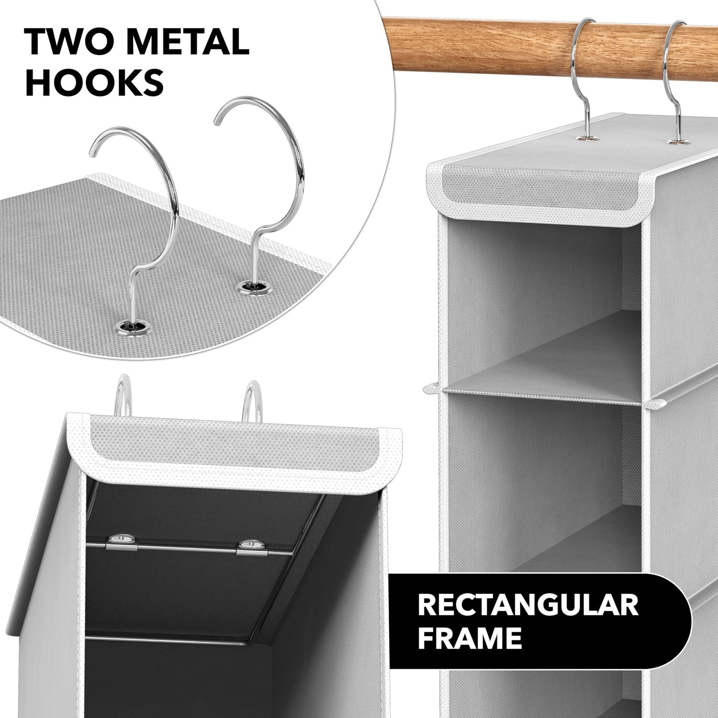 SimpleHouseware 10 Shelves Hanging Shoes Organizer Holder for Closet, Grey - Available at All In One Marketplace Canada