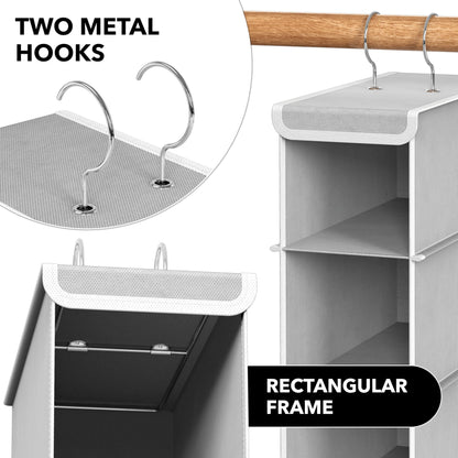SimpleHouseware 10 Shelves Hanging Shoes Organizer Holder for Closet, Grey - Available at All In One Marketplace Canada