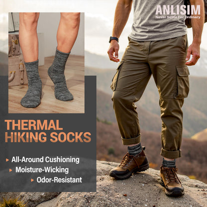 Anlisim Merino Wool Hiking Socks, Boot Crew Work Socks for Women Men 🍁 All In One Marketplace Canada