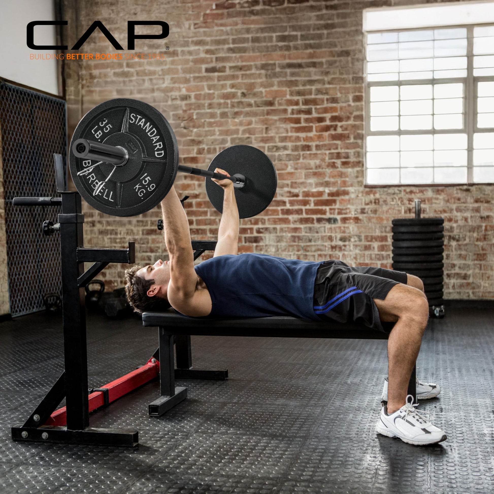 CAP Barbell 6 ft Olympic 2-Inch Solid Barbell | Black CAP