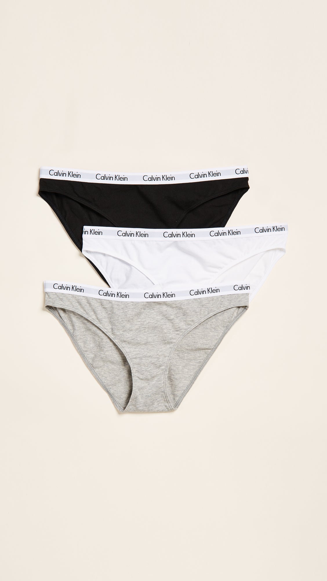 Calvin Klein Women's Carousel Bikini Panty, Black/White/Grey Heather, Small (Pack of 3) Calvin Klein