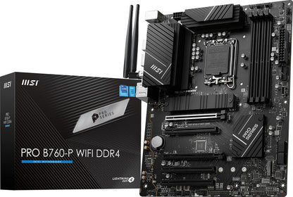 MSI PRO B760-P WiFi DDR4 ProSeries Motherboard (Supports 12th/13th Gen Intel Processors, LGA 1700, DDR4, PCIe 4.0, M.2, 2.5Gbps LAN, USB 3.2 Gen2, Wi-Fi 6E, ATX) MSI