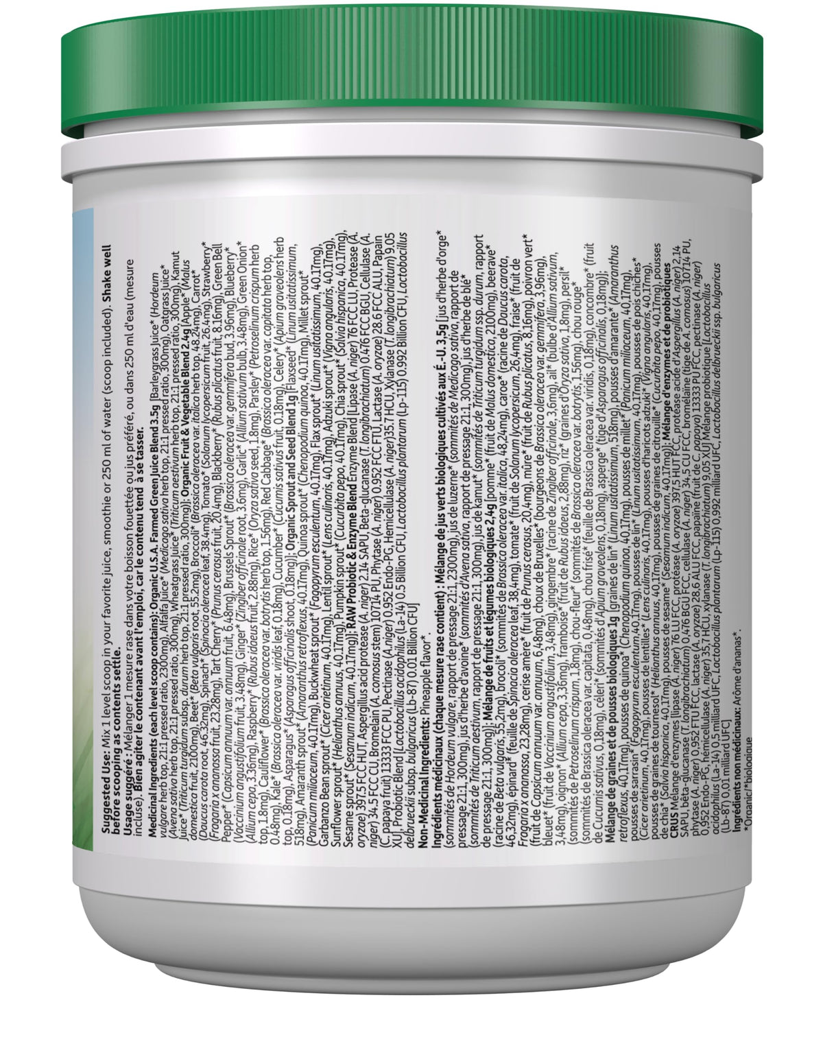 Garden of Life Raw Organic Perfect Food Green Superfood Original 207 gram."Raw Organic Perfect Food is packed with 40 nutrient-dense ingredients, including freshly harvested greens that are low-temperature dried to lock in nutrition, along with sprouts, f