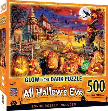 Puzzle de 500 pièces phosphorescent Halloween MasterPieces - All Hallow's Eve - 38 cm x 53 cm