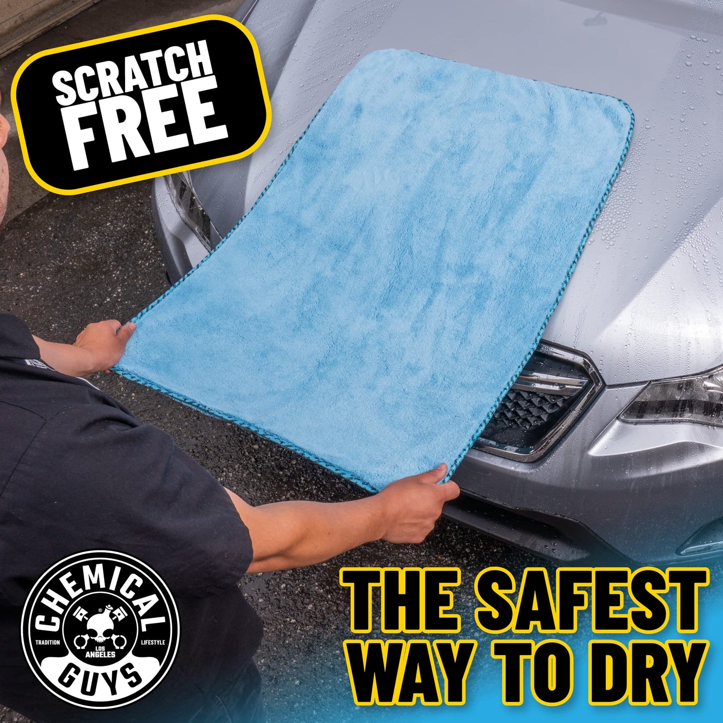 Chemical Guys Woolly Mammoth Microfiber Towel (36" x 25") Cars, Trucks, SUVs, RVs, Home, Pets, Messes, Blue Chemical Guys