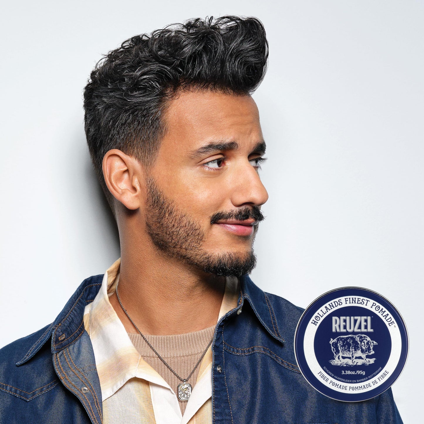 Reuzel Fiber Pomade Strong Hold Hair Styling Pomade for Men & Women, Low Shine, Texturizing & Volumizing For a Fuller Look, Firm Flexible Reworkable, Vanilla Mint Scent 95g REUZEL