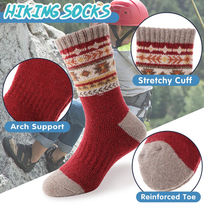 Kids Merino Wool Hiking Socks Boys Toddlers Thermal Winter Thick Warm Crew Cushion Socks Gift Stocking Stuffers for Kids 6 Pairs 4 5 6 7 8 9 10 11 12 Years(Vintage,1-3 Y) 🍁 All In One Marketplace Canada