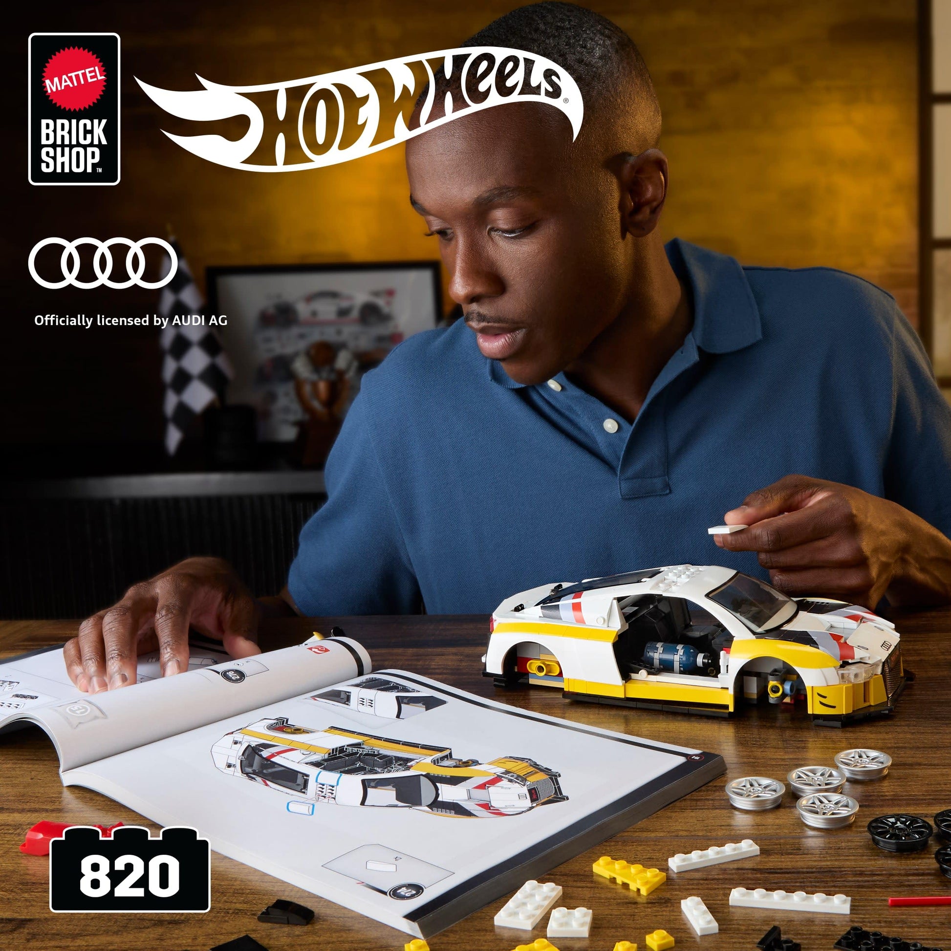 Mattel Brick Shop Hot Wheels Elite Series ’15 Audi R8 LMS Building Set Mattel
