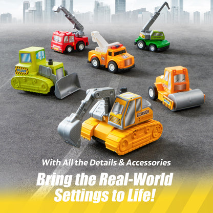 JOYIN 18 Pcs Pull Back City Cars and Trucks Toy Vehicles Set, Friction Powered Mini Cars Toys for Toddlers, Party Favors for Kids 3-5, Christmas Stocking Stuffers, Goodie Bag Stuffers 🍁 All In One Marketplace Canada