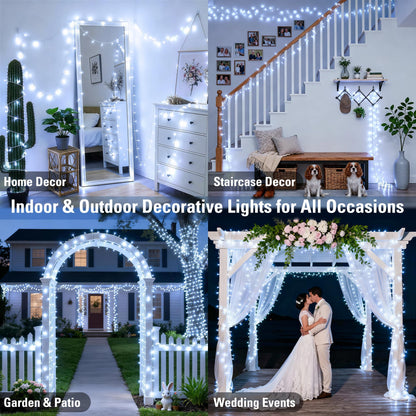 JMEXSUSS 168FT 600 LED White Christmas Lights Outdoor Waterproof with Remote Indoor Christmas String Lights Cool White Christmas Tree Lights Plug in for Room Wedding Holiday Christmas Decorations 🍁 All In One Marketplace Canada