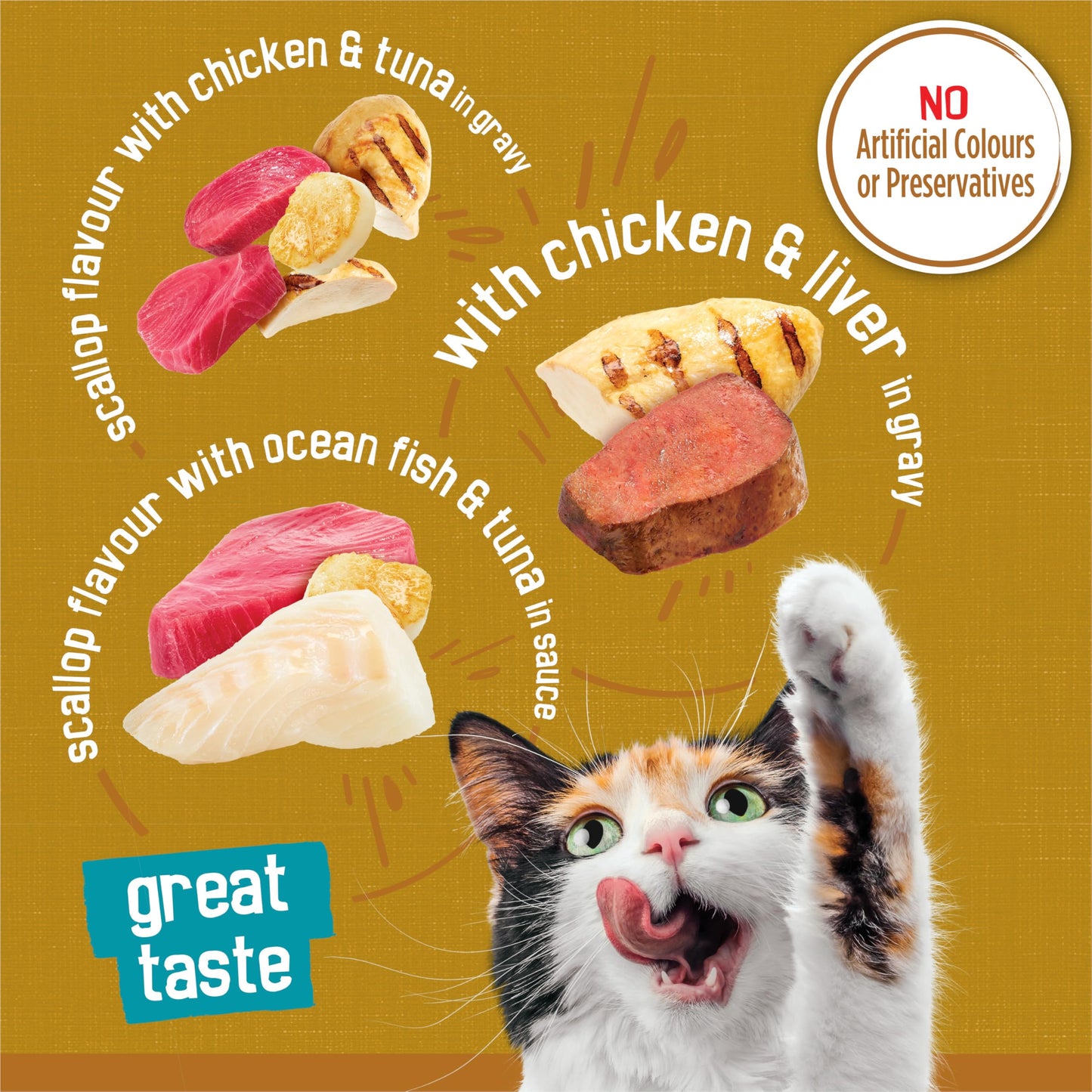 Friskies Tasty Treasures Wet Cat Food, Poultry & Fish Combo Variety Pack 3 Flavours - 156 g Can (24 Pack)