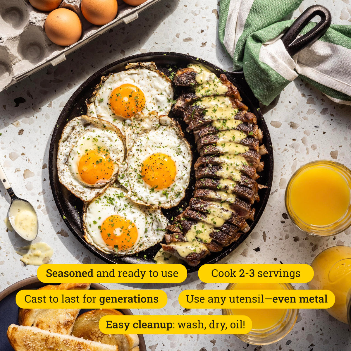 Lodge Cast Iron Griddle, Round, 10.5 Inch