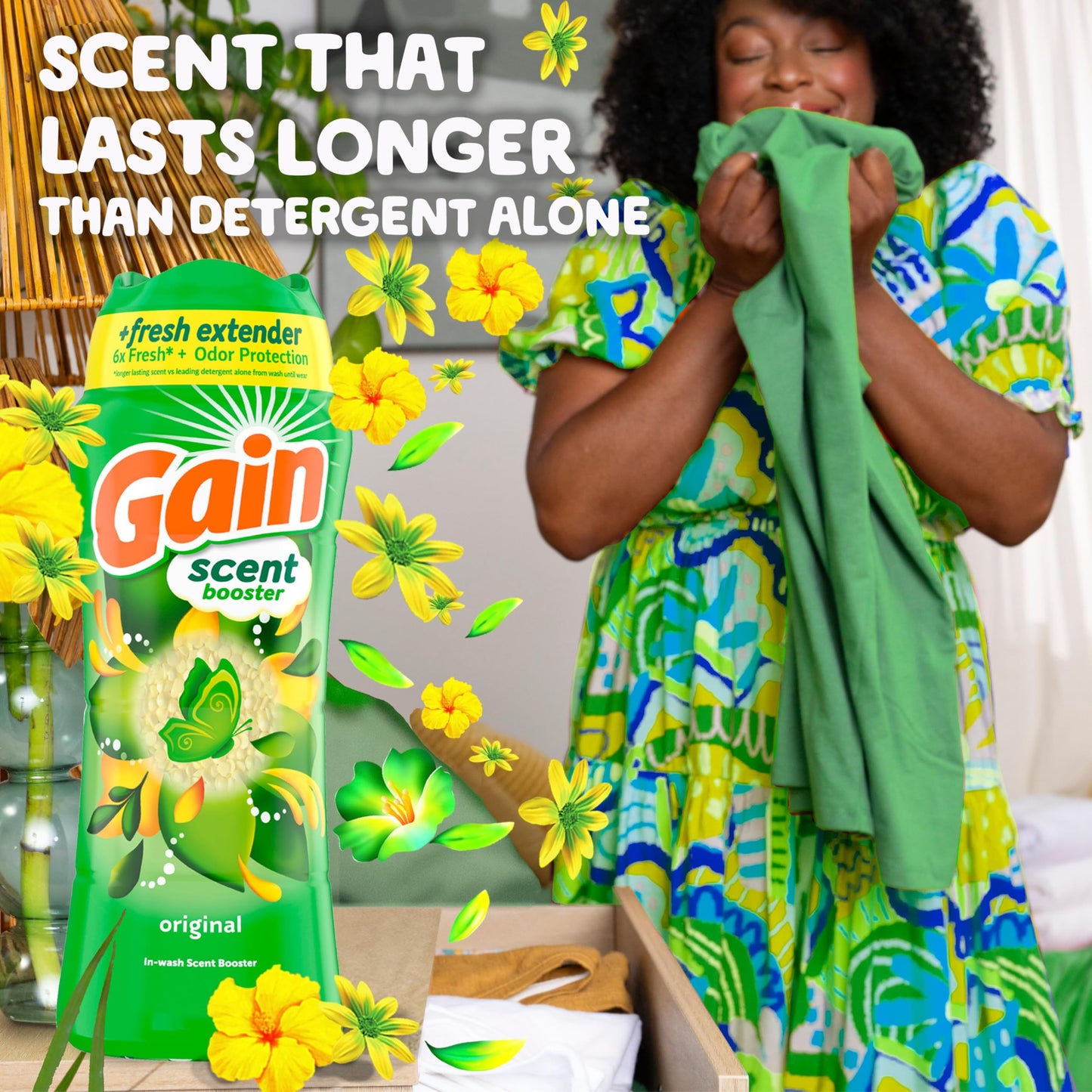 Gain In-Wash Laundry Scent Booster, Original Scent, Fresh Extender + Odor Protection, 853 Grams 🍁 All In One Marketplace Canada