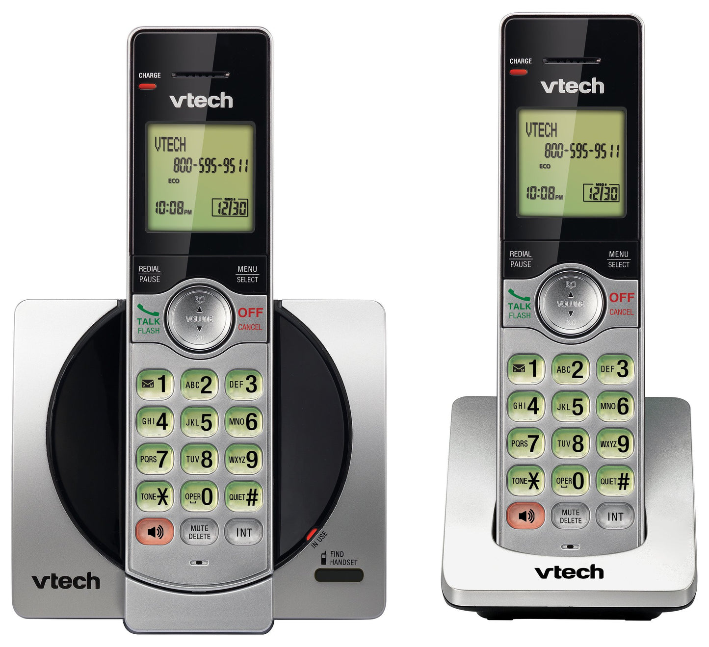 VTech DECT 6.0 Dual Handset Cordless Phones with CID, Backlit Keypads and Screens, Full Duplex Handset Speakerphones, and Call Block Silver/Black 🍁 All In One Marketplace Canada