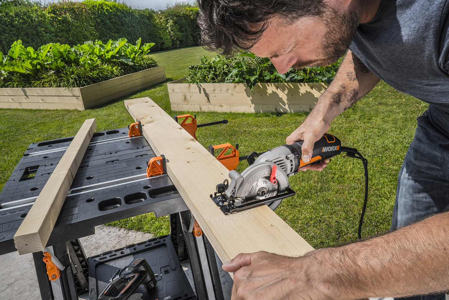 WORX WX051 Pegasus Folding Work Table with Quick Clamps - Available at All In One Marketplace Canada