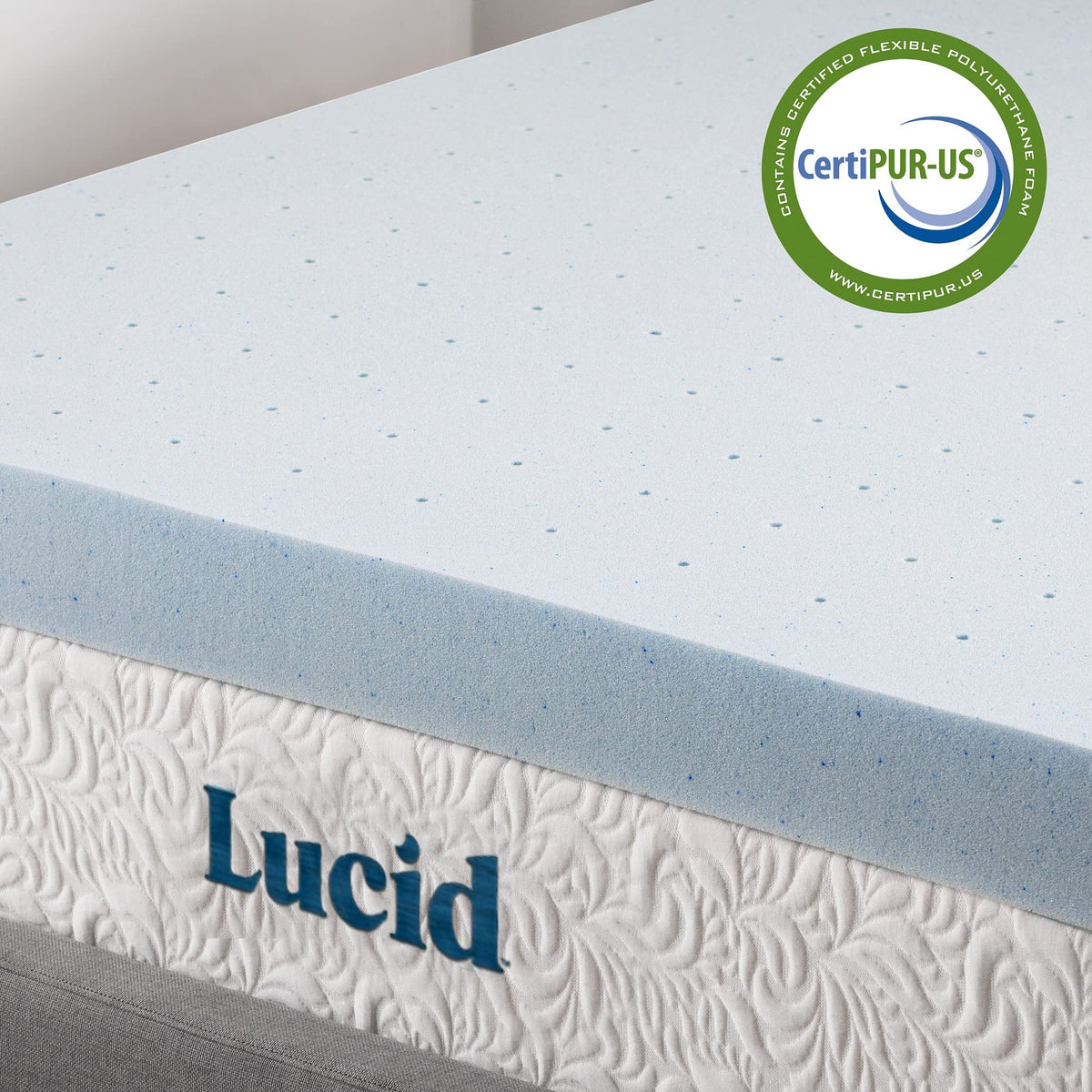LUCID 4 Inch Gel Memory Foam Mattress Topper-Ventilated Design-Ultra Plush-Twin XL