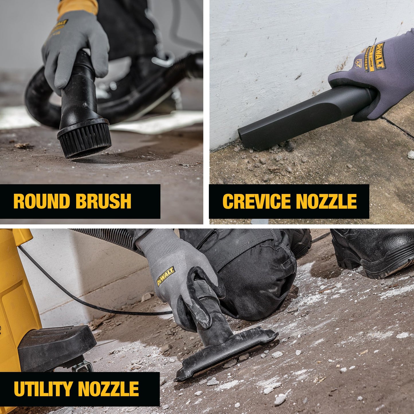 DEWALT DXV06P 4 Peak HP Shop Vacuums, 6 Gallon Poly Wet/Dry Vac, Heavy-Duty Shop Vacuum with Blower Function Yellow+Black DEWALT