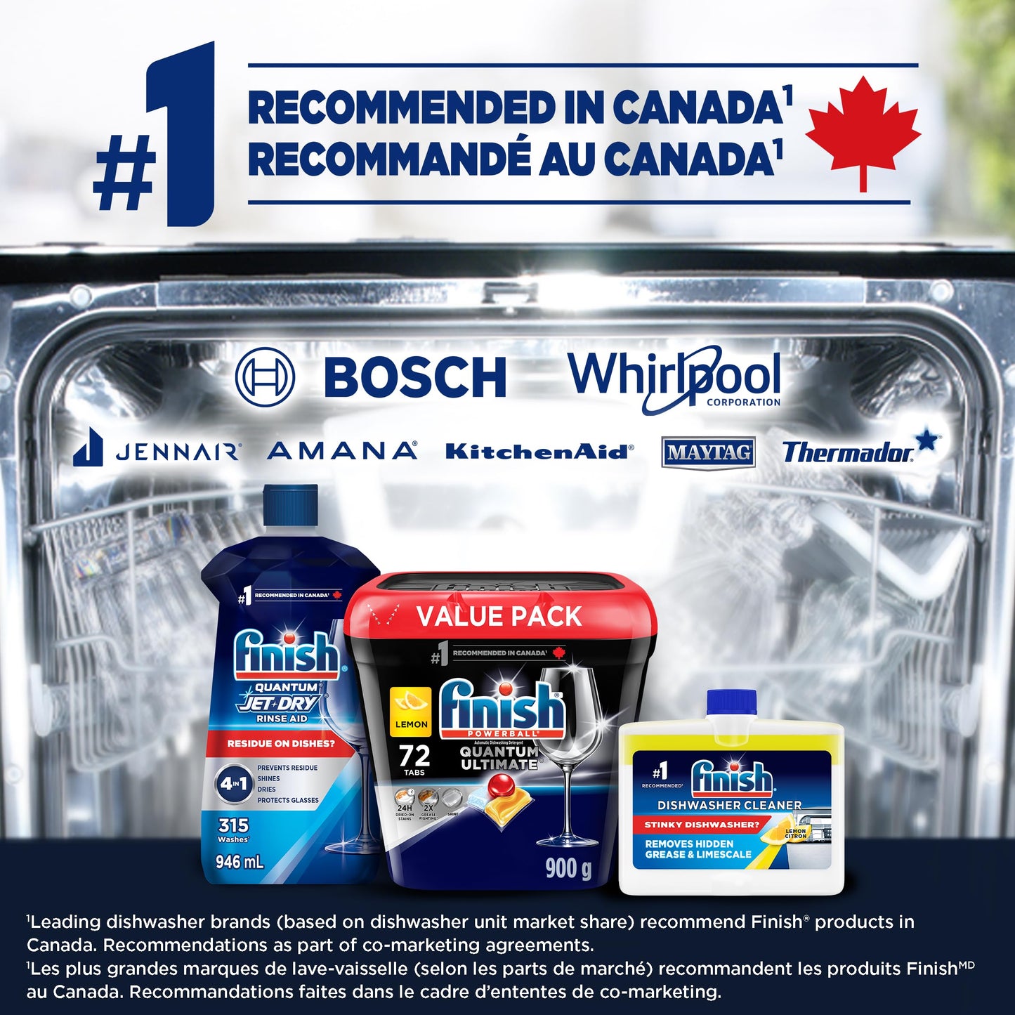 Finish Quantum Ultimate Dishwasher Detergent Pods, Lemon Scent, 72 Tabs 🍁 All In One Marketplace Canada