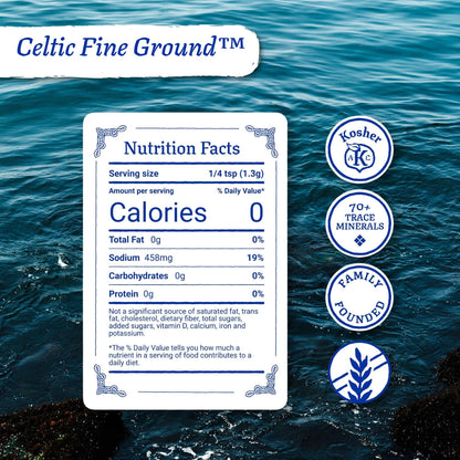 Celtic Sea Salt Fine Ground - Resealable Bags, 1 Pound, 2 Pack