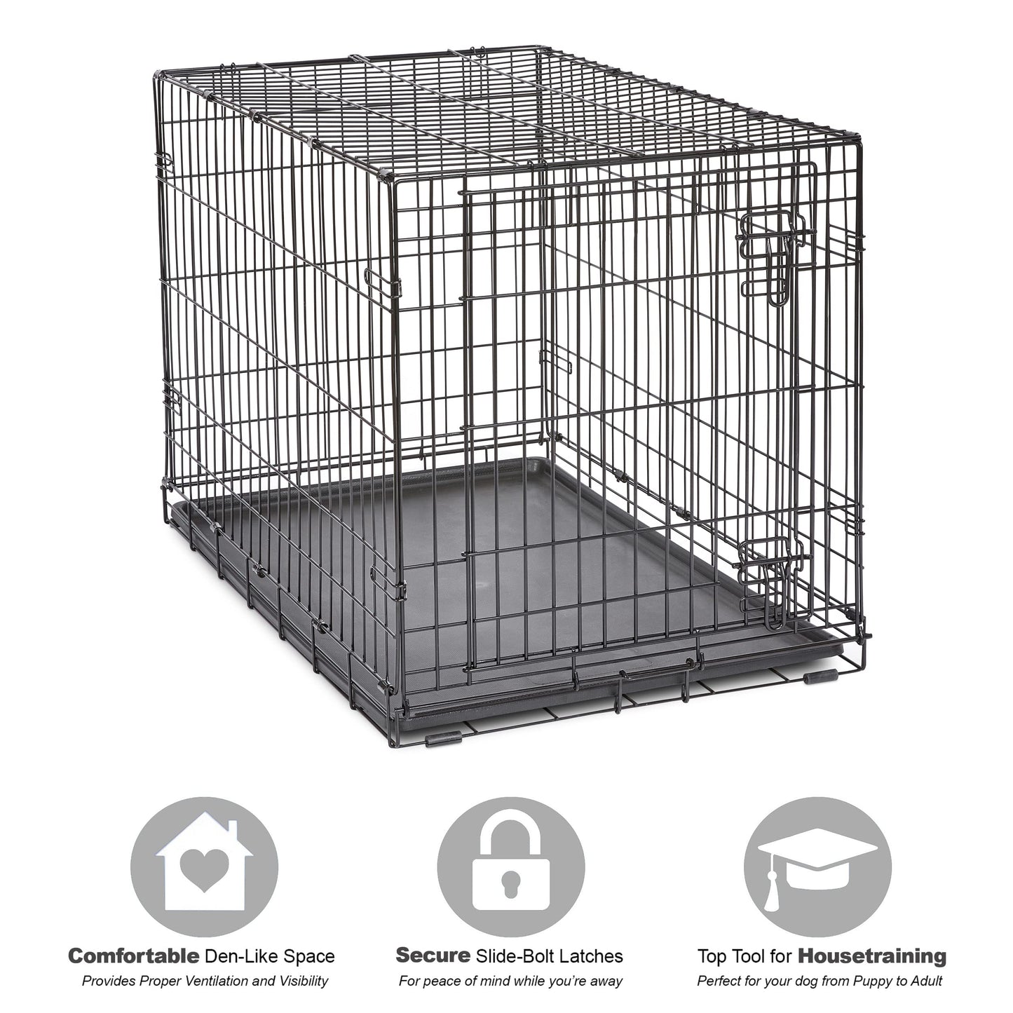 MidWest Homes for Pets 36-Inch New World Crate for Medium-Large Breeds, 41-70 lbs, Single Door Folding Dog Crate, Leak-Proof Tray & Secure Latch, Portable, Durable & Easy to Assemble 🍁 All In One Marketplace Canada