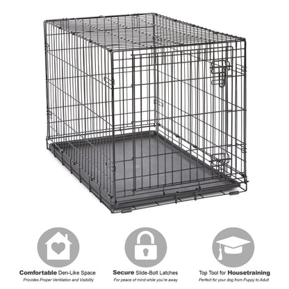 MidWest Homes for Pets 36-Inch New World Crate for Medium-Large Breeds, 41-70 lbs, Single Door Folding Dog Crate, Leak-Proof Tray & Secure Latch, Portable, Durable & Easy to Assemble 🍁 All In One Marketplace Canada