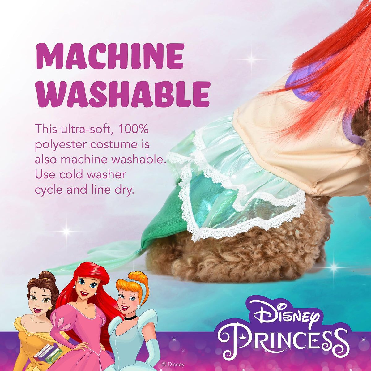 Costume de Princesse Ariel pour chien Disney for Pets, Halloween - Costume d'Halloween sous licence officielle pour chien, taille moyenne