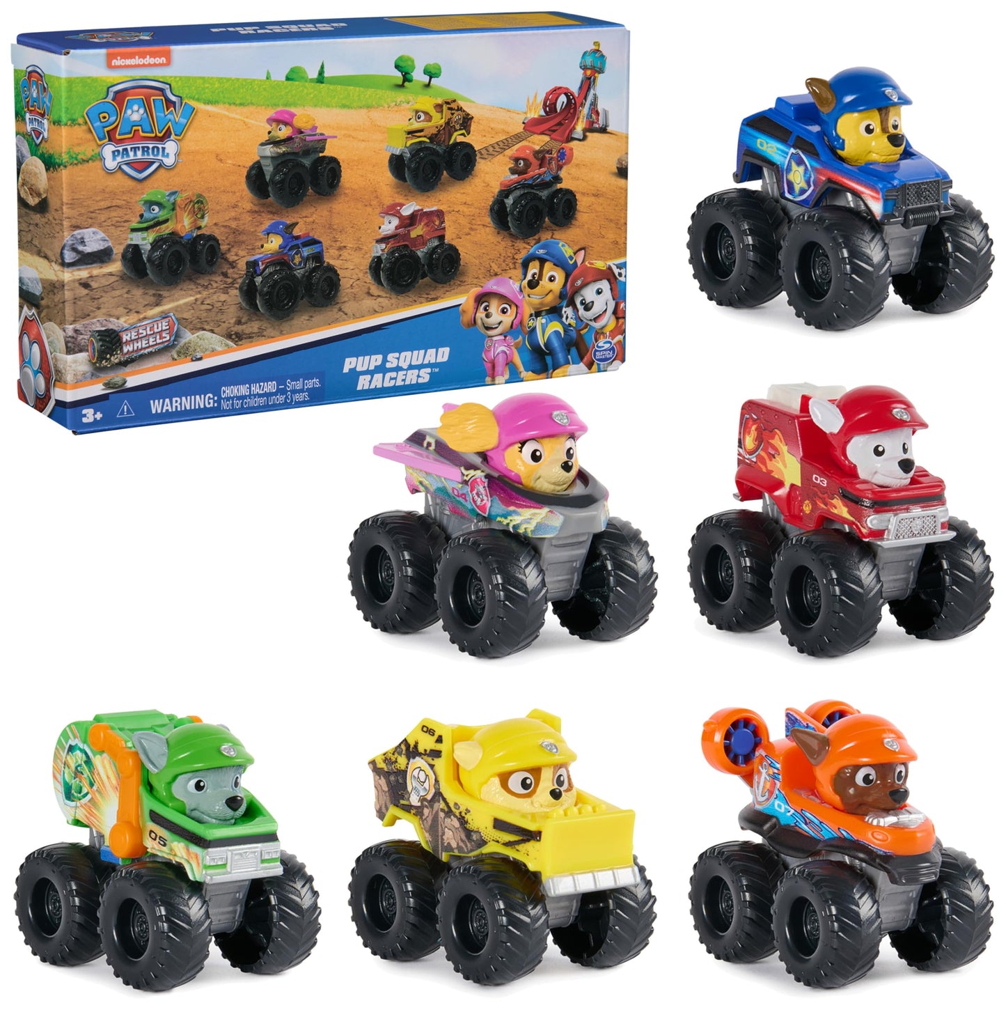 PAW Patrol: Rescue Wheels, 6-Piece Pup Squad Racers, Toy Cars Gift Set, Kids Toys for Boys & Girls Ages 3 and Up PAW PATROL
