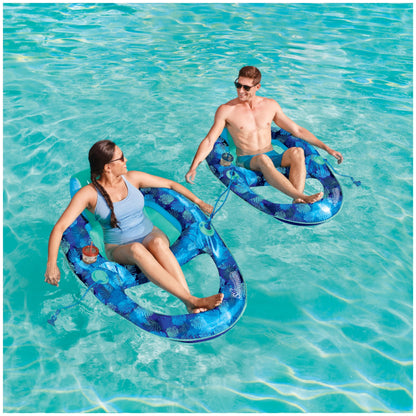 Swimways Elite Spring Float Recliner Pool Lounger, Inflatable Pool Floats Adult with Fast Inflation, Pool Recliner for Adults up to 250 lbs SwimWays