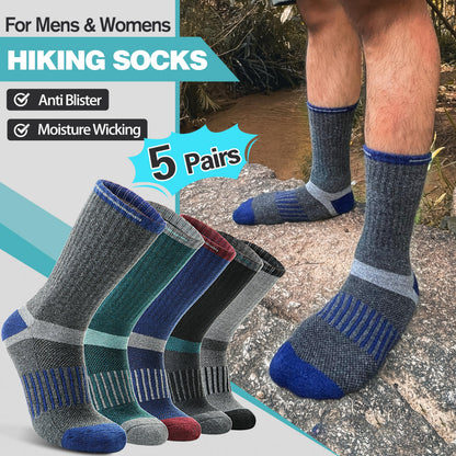 Merino Wool Hiking Socks for Women Men Thermal Warm Winter Crew Cozy Work Gifts Stocking Stuffers Socks for Women Men 5 Pairs (Dark,L) 🍁 All In One Marketplace Canada