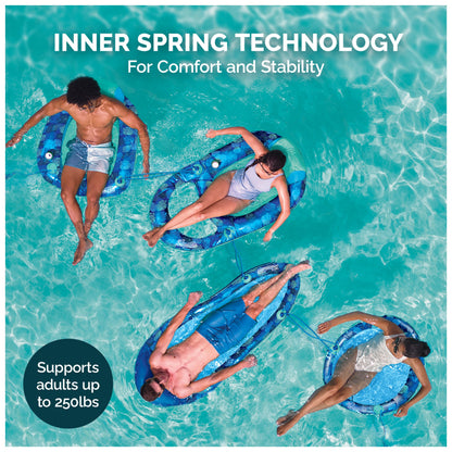 Swimways Elite Spring Float Hammock Pool Lounger, Inflatable Pool Floats Adult with Fast Inflation, Pool Hammock for Adults up to 250 lbs SwimWays