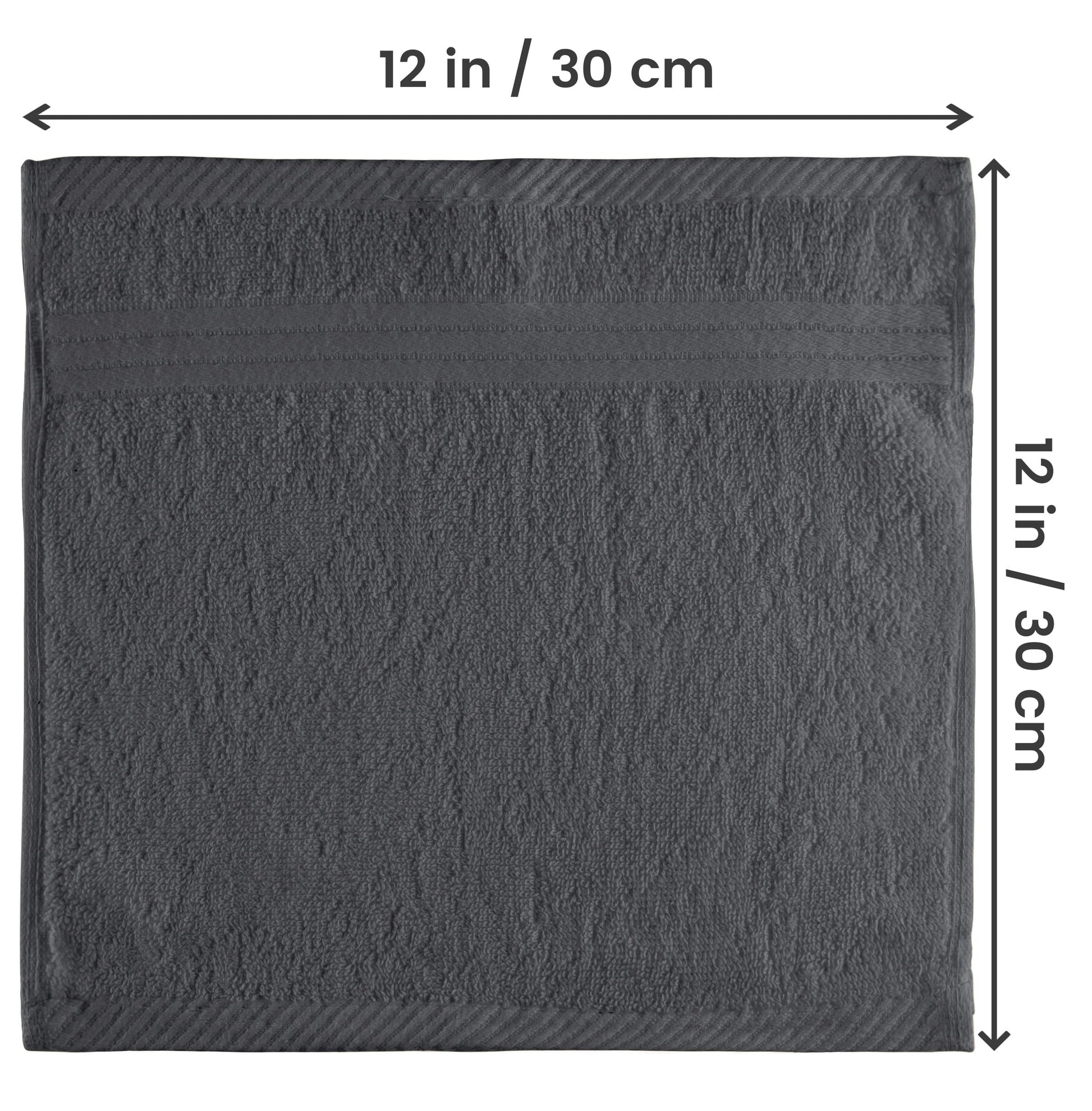Utopia Towels 12 Pack Premium Wash Cloths Set, 12 by 12 Inches, 100% Cotton Ring Spun, Highly Absorbent and Soft Feel Washcloths for Bathroom, Spa, Gym, and Face, Grey - Available at All In One Marketplace Canada