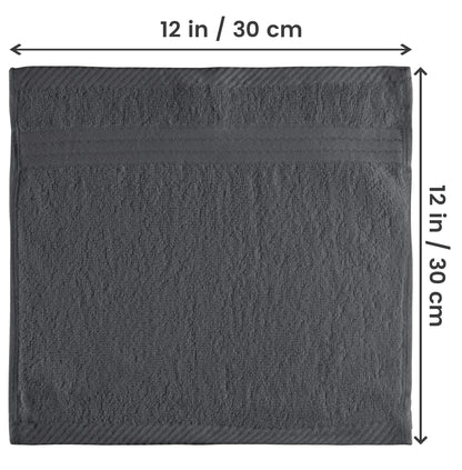 Utopia Towels 12 Pack Premium Wash Cloths Set, 12 by 12 Inches, 100% Cotton Ring Spun, Highly Absorbent and Soft Feel Washcloths for Bathroom, Spa, Gym, and Face, Grey - Available at All In One Marketplace Canada