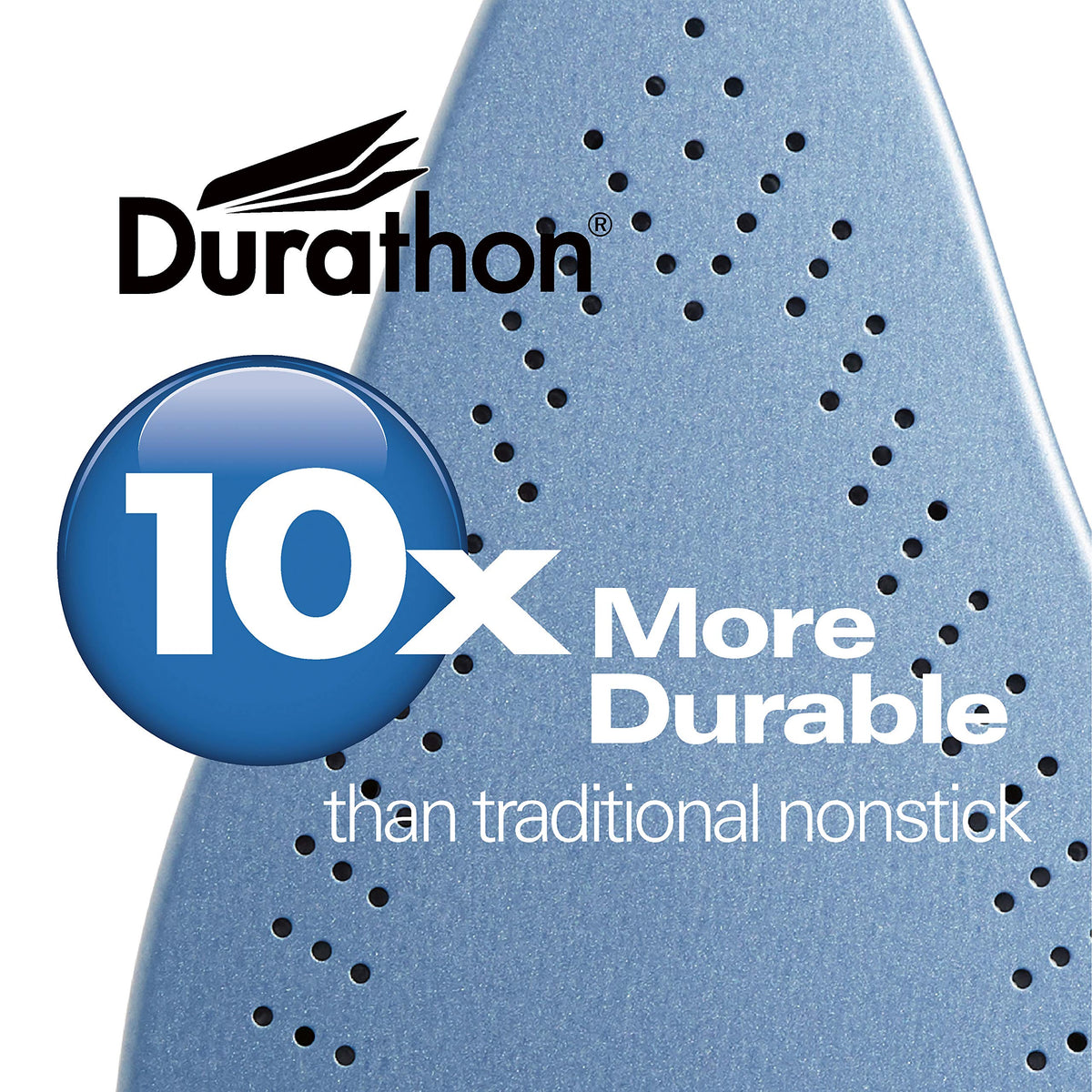 Hamilton Beach Steam Iron for Clothes with Durathon Nonstick Soleplate, Retractable Cord, Vertical Steam, Self-Clean, Anti-Drip, 1500 Watts, Blue, 19803