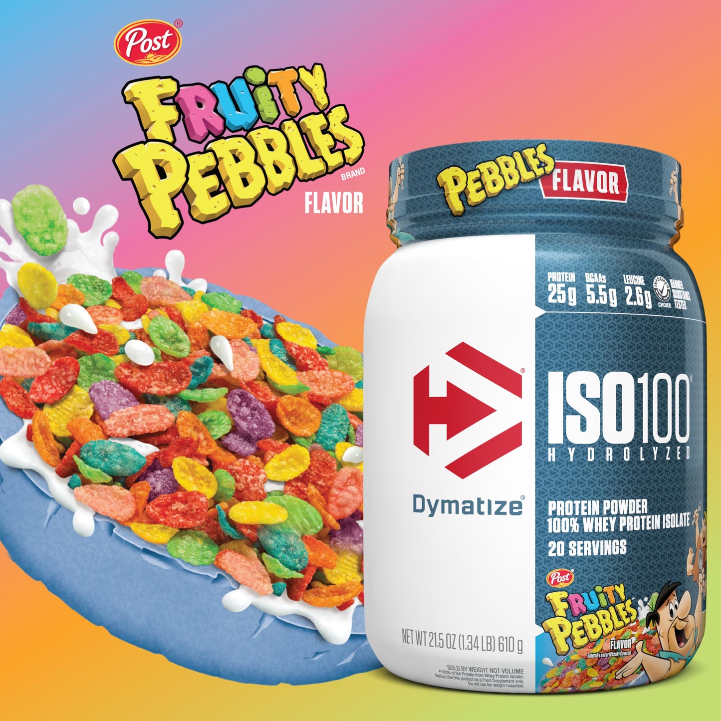 ISO100 Hydrolyzed Protein Powder by Dymatize, Fruity Pebbles, 100% Whey Isolate Powder, 25g of Protein, Gluten Free, 20 Servings 🍁 All In One Marketplace Canada