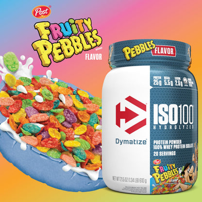 ISO100 Hydrolyzed Protein Powder by Dymatize, Fruity Pebbles, 100% Whey Isolate Powder, 25g of Protein, Gluten Free, 20 Servings 🍁 All In One Marketplace Canada