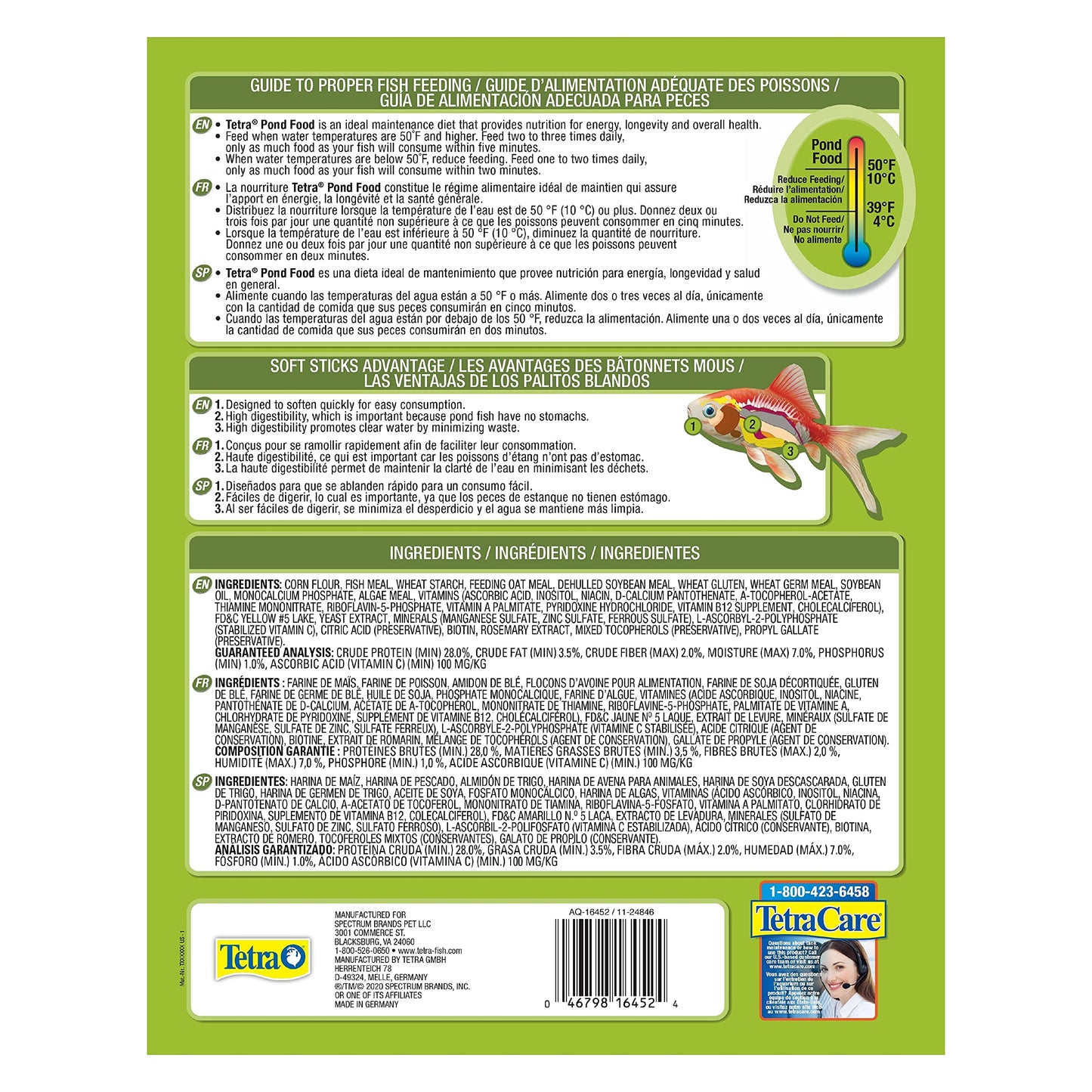 Tetra Pond Food 1.25lb Bag (Trilingual) - Available at All In One Marketplace Canada
