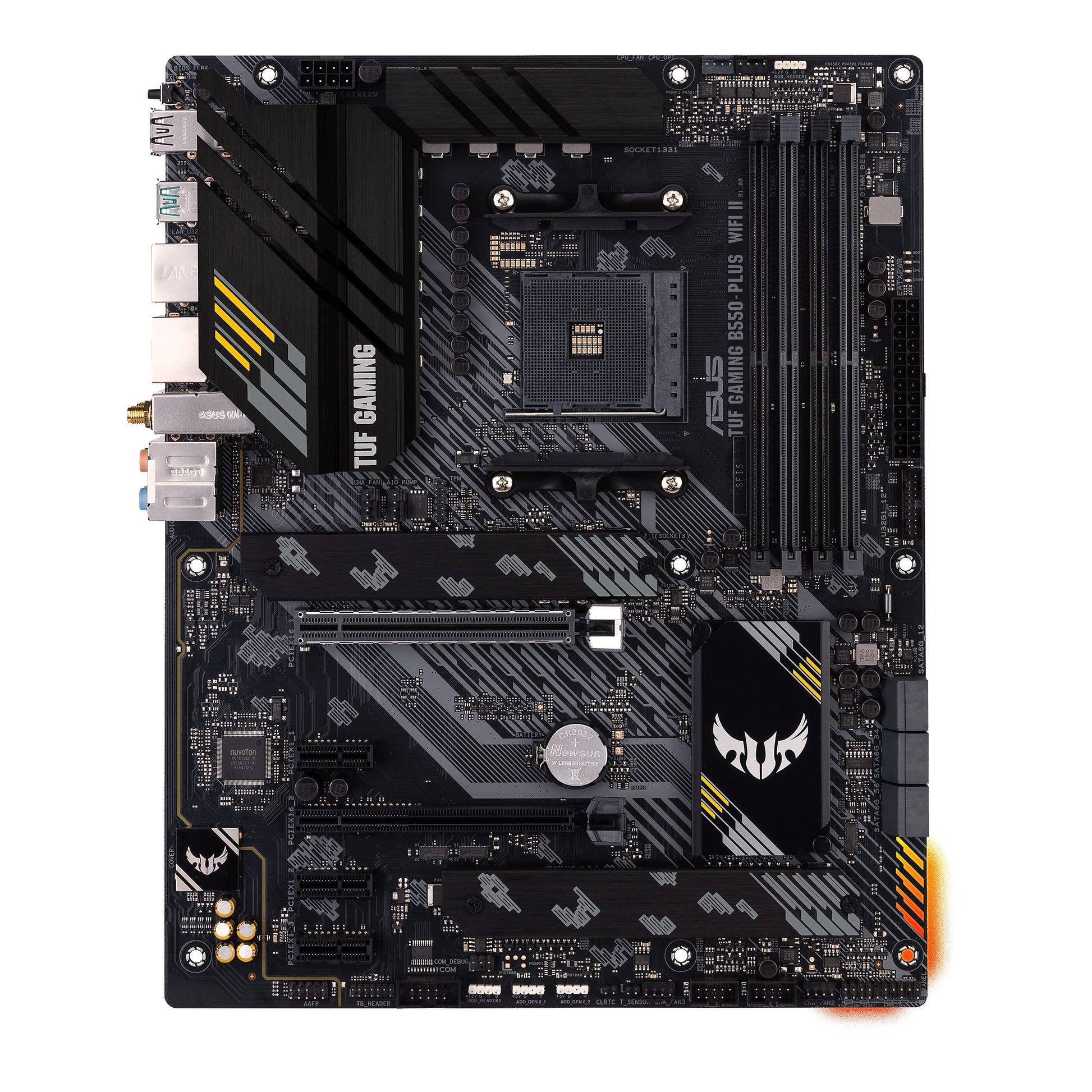 ASUS TUF Gaming B550-PLUS WiFi II AMD AM4 (3rd Gen Ryzen™) ATX Motherboard (PCIe 4.0, WiFi 6, 2.5Gb LAN, BIOS Flashback, USB 3.2 Gen 2, Addressable Gen 2 RGB Header and Aura Sync) Asus