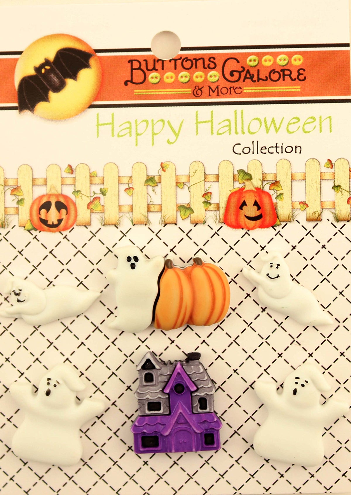 Buttons Galore HHGROUP Happy Halloween - Lot de 6 cartes de boutons