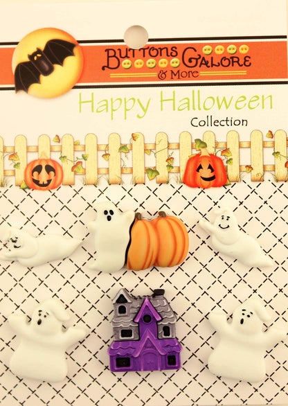 Buttons Galore HHGROUP Happy Halloween - Lot de 6 cartes de boutons