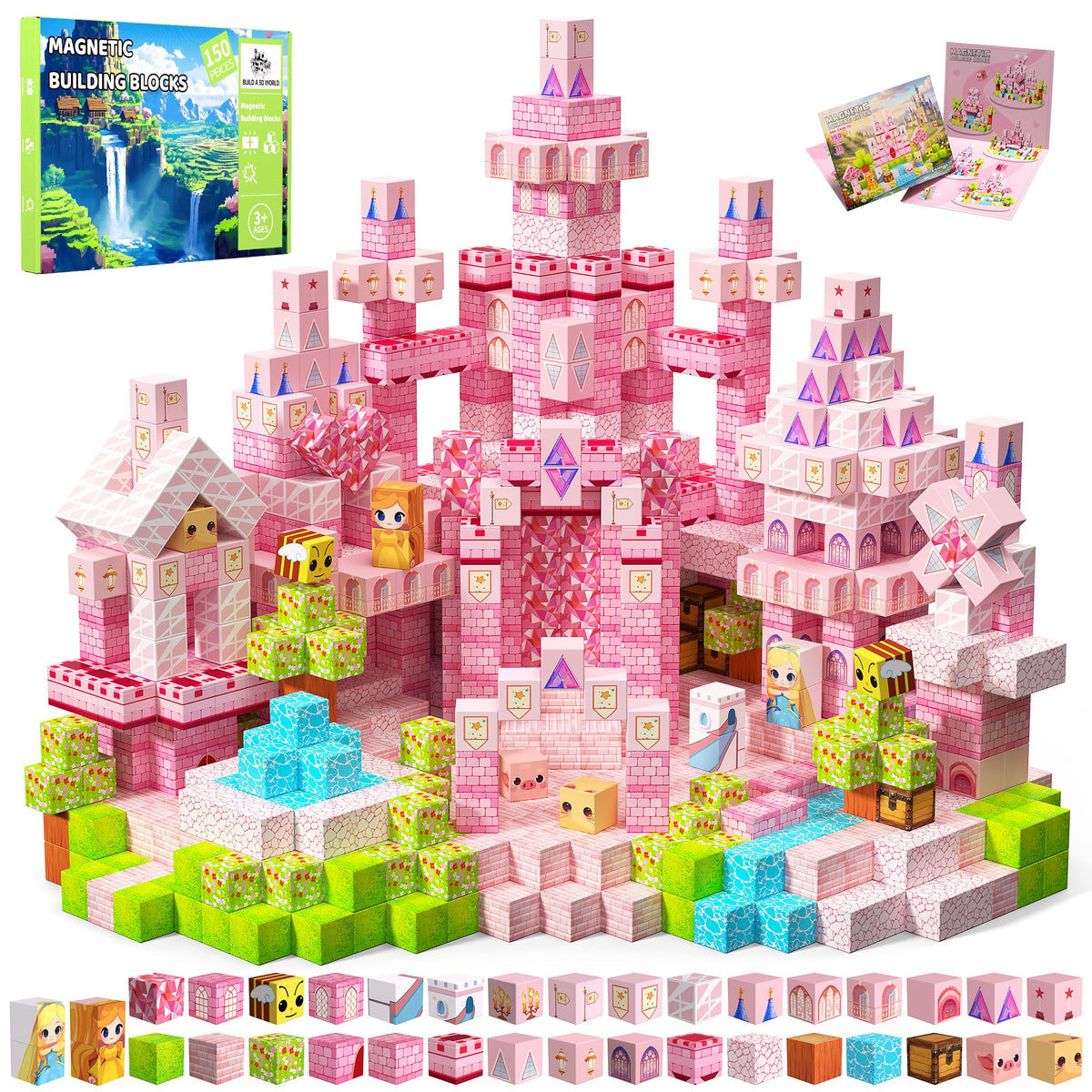 150PCS Magnetic Blocks, Toys Building Cubes Set Birthday Gifts for Girls 🍁 All In One Marketplace Canada