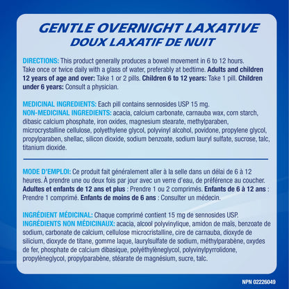Ex-Lax Gentle Overnight Laxatives for Constipation Relief, 60 Pills ex-lax