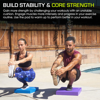 ProsourceFit Exercise Balance Pad – Non-Slip Cushioned Foam Mat & Knee Pad for Fitness and Stability Training, Yoga, Physical Therapy 15.5”x12.75” ProSource
