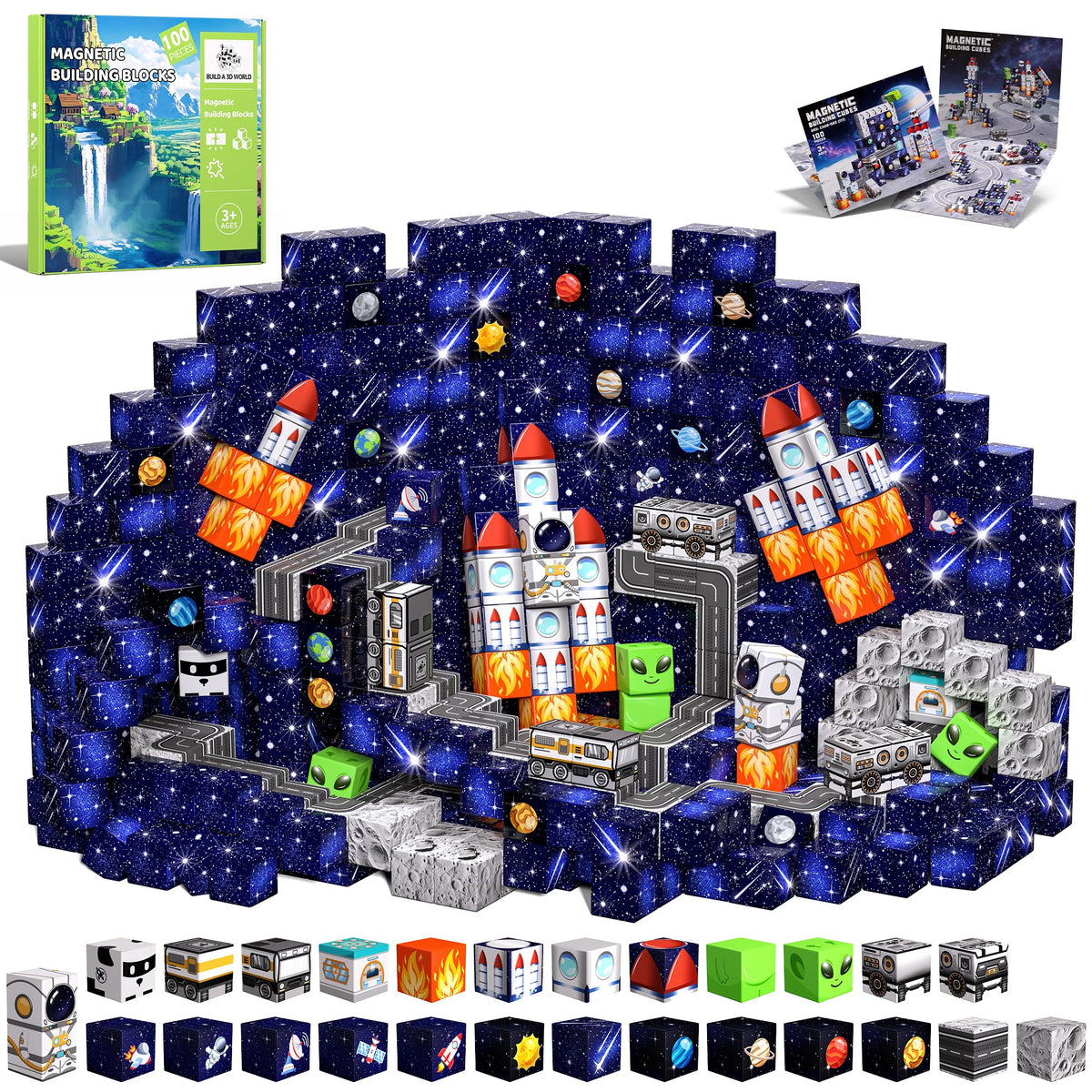Magnetic Building Blocks, 100PCS STEM Magnet Building Cubes Boys Toys 🍁 All In One Marketplace Canada