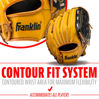 Franklin Sports Baseball and Softball Glove - Fieldmaster Adult + Youth Baseball Gloves - Mens + Womens Infield + Outfield Mitt - Right Hand Throw - 10.5" Franklin Sports
